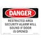Signmission OSHA Danger Sign, 3.5" Height, 5" Width, Restricted Area Security Alarm Will Sound, Landscape OS-DS-D-35-L-2403 - alternate 1